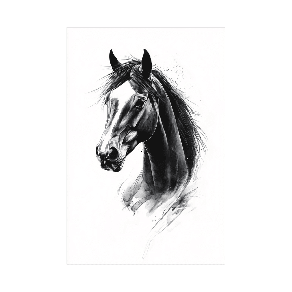 Canvas Slika na platnu Crni konj, 100x150cm