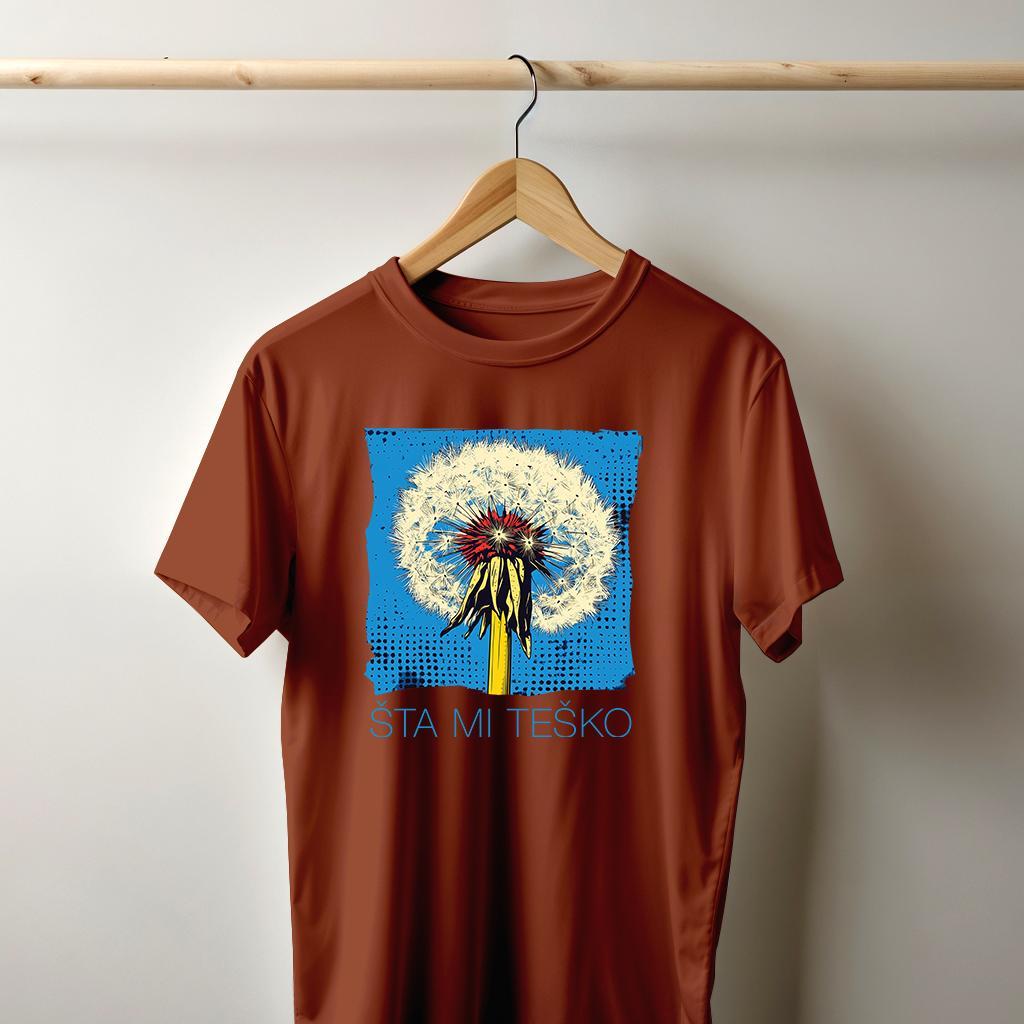 Camiseta Majica sa štampanim printom Cam 966A, Muška, Terakota