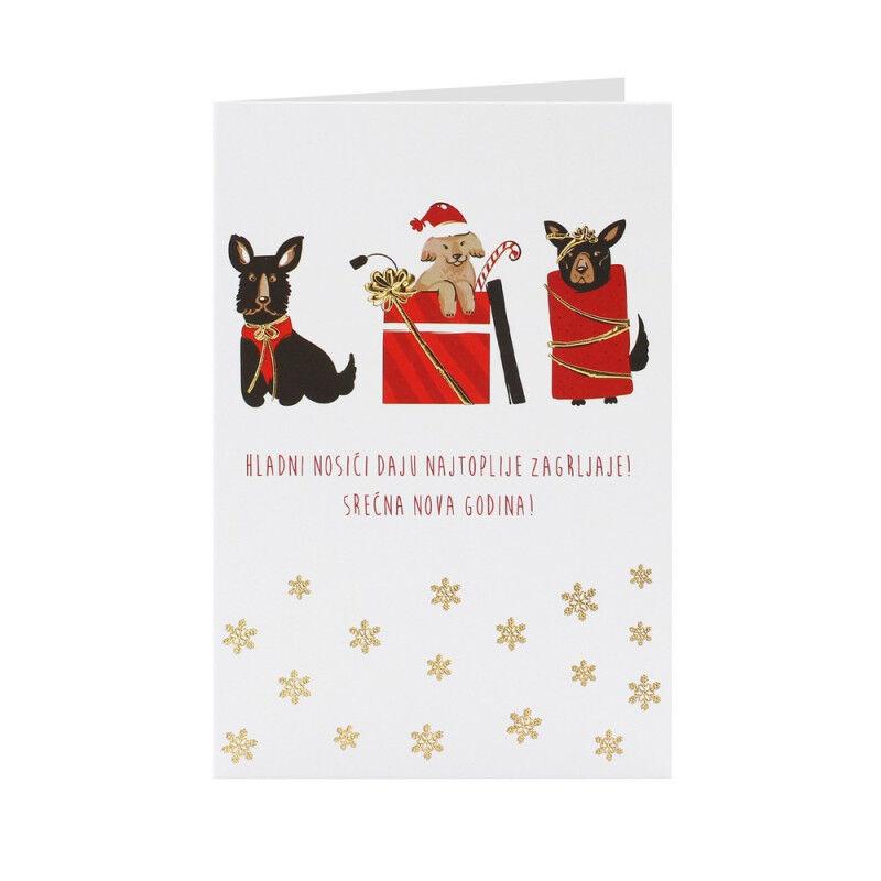 Čestitka Hladni nosići daju najtoplije zagrljaje srećna Nova godina