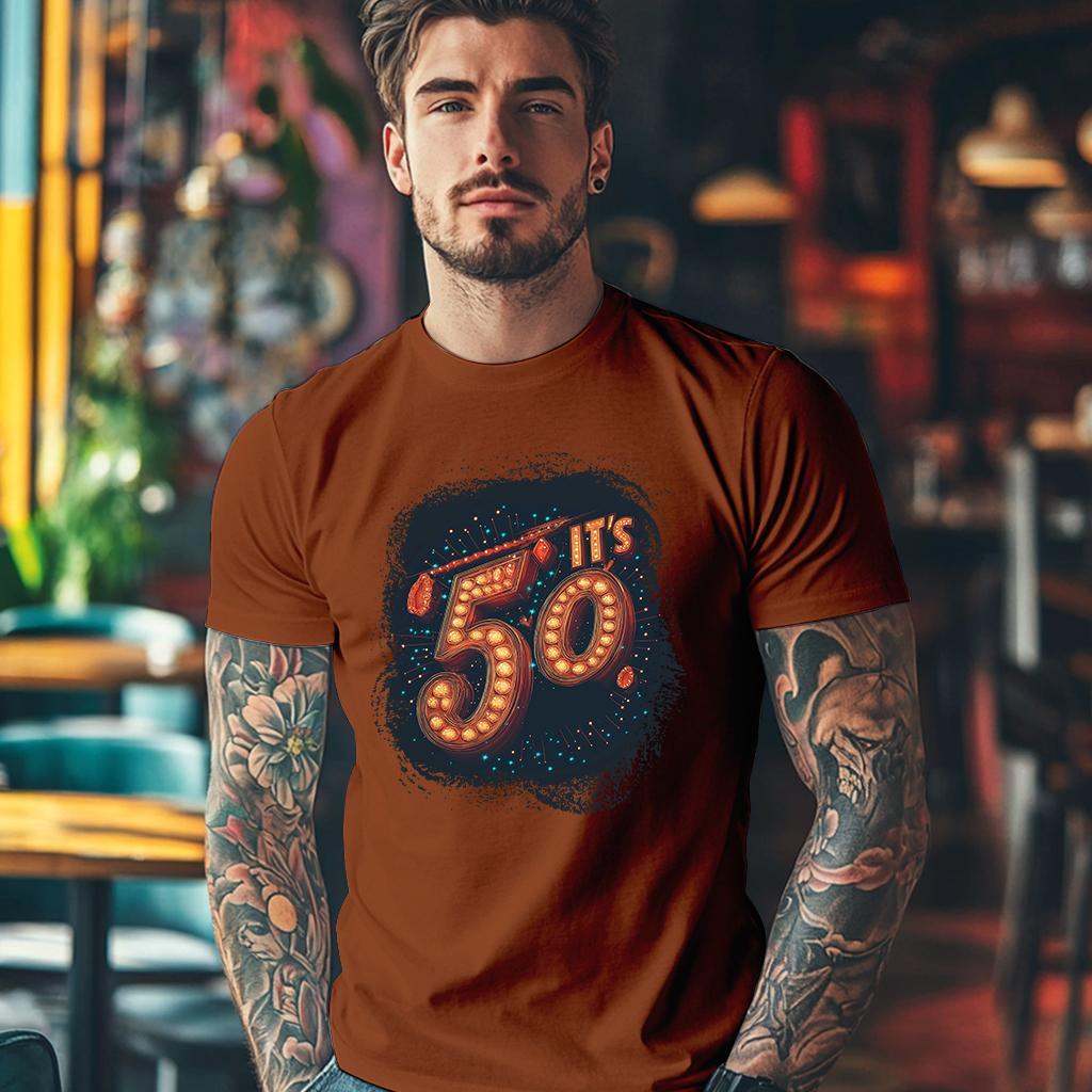 Camiseta Majica sa štampanim printom Cam 907, Muška, Terakota