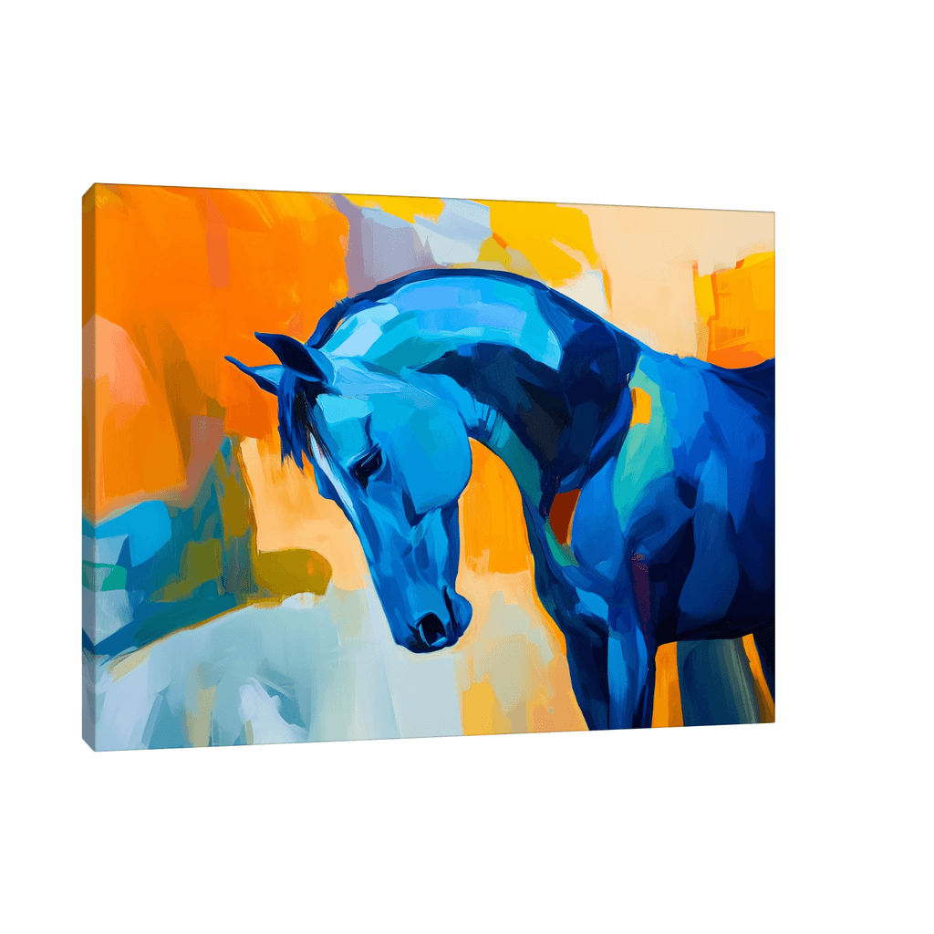 Canvas Slika na platnu Plavi konj, Bez rama, 75x100cm