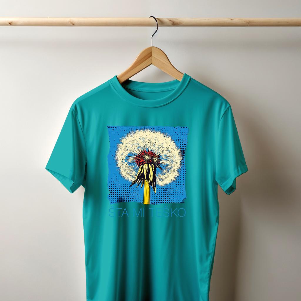 Camiseta Majica sa štampanim printom Cam 967A, Muška, Tirkizna