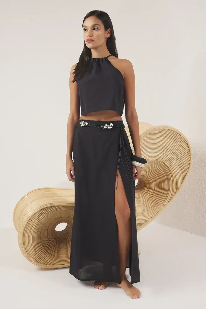 Trendyol Milla Ženski komplet bluza i suknja Tbess25Au00091, Crni