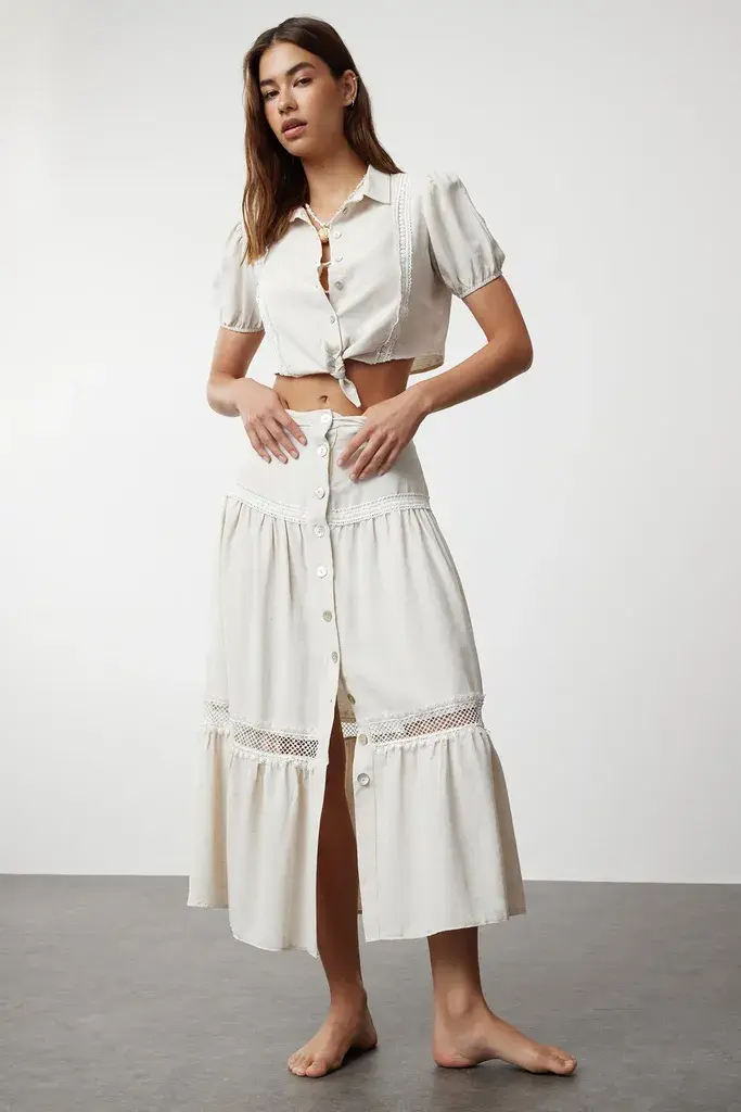 Trendyol Milla Ženska bluza Tbess24Bz00011, Bež