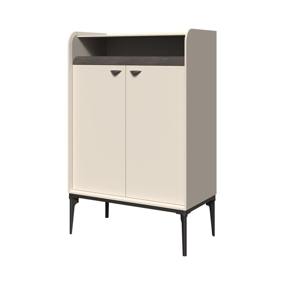 Jela Vitrina Soffy V80-2K/SF, 80x124x42cm, Prljavo bela