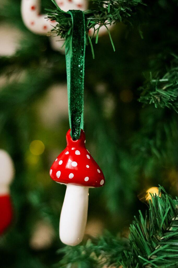 Aberto Design Novogodišnji ukras BSY513, Crveno-beli