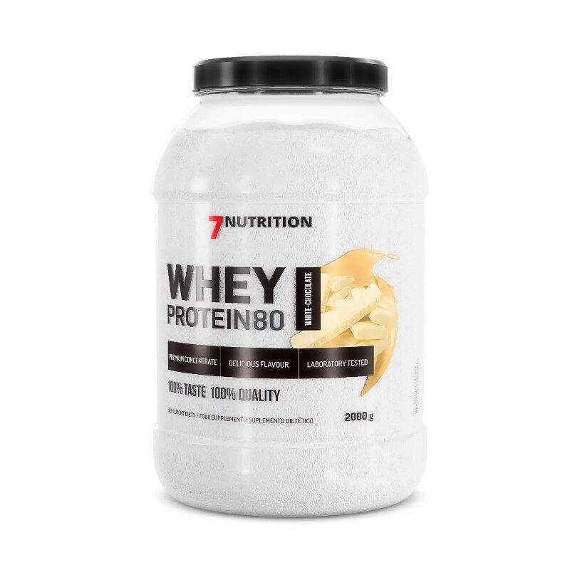 7 Nutrition Whey Protein 80, Bela čokolada, 2kg