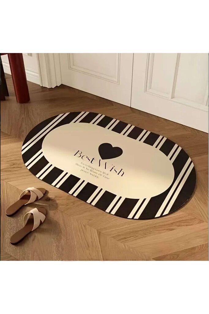 L'essentiel Maison Prostirka za kupatilo Best Wish, 60 x 100 cm, Crno-bela