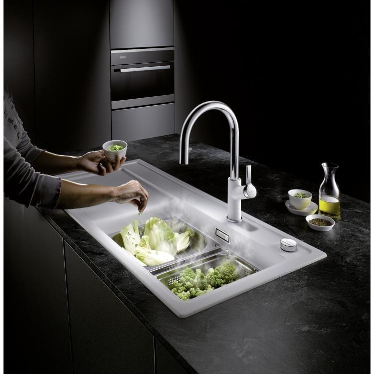 BLANCO Sudopera Zenar XL 6 S SteamerPlus, 1000x510x202mm, Sa priborom, Podizač čepa, Bela