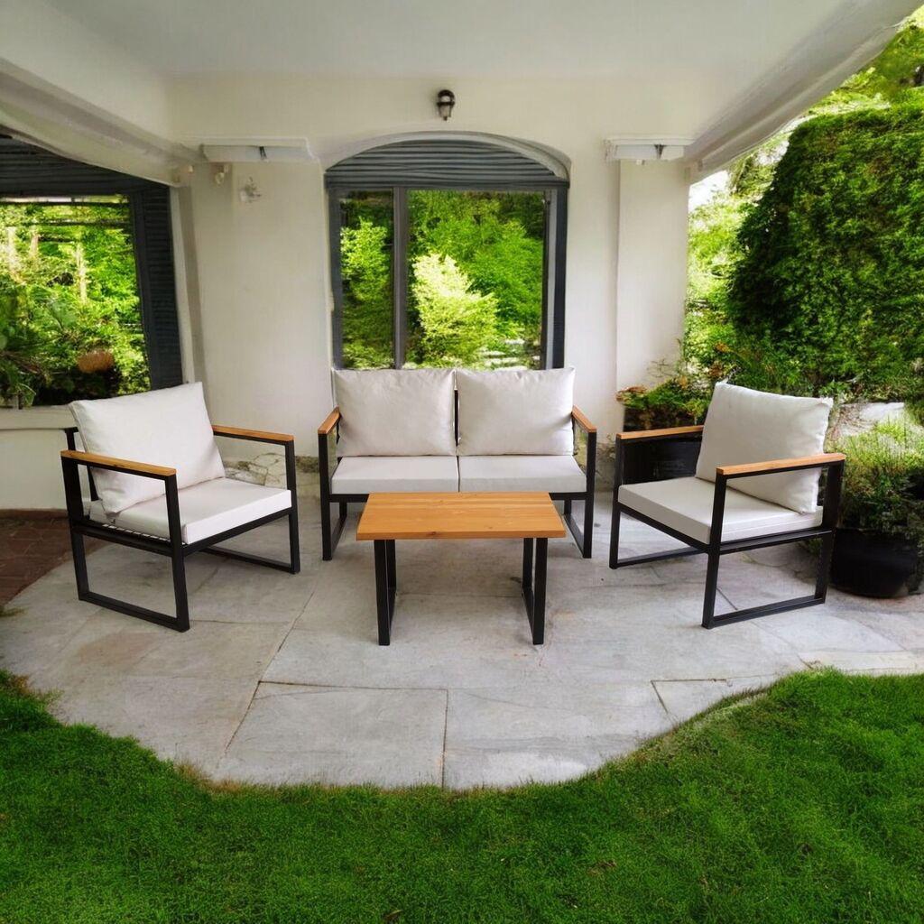 Hanah Home Garnitura za baštu, Dvosed i dva jednoseda, Bež