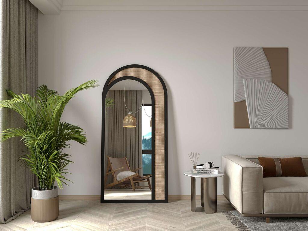 Hanah Home Podno ogledalo Rafza, 80 cm x 170 cm, Crno