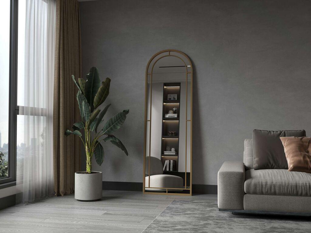 Hanah Home Podno ogledalo Luna, 60 cm x 180 cm, Zlatne boje