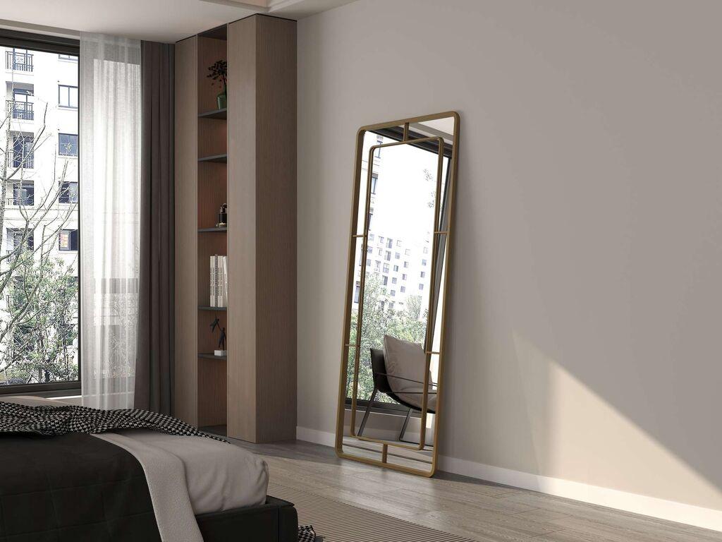 Hanah Home Podno ogledalo Edgea, 80 cm x 180 cm, Zlatne boje