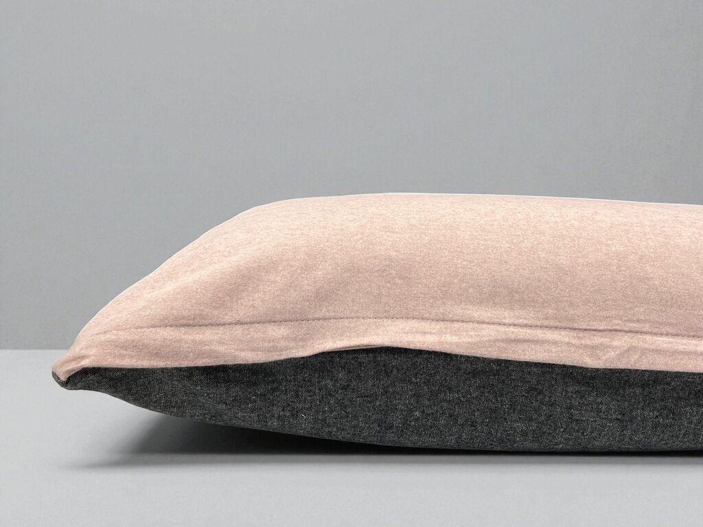 Viktorija Jastučnica od Flanela, 50x70cm, Dva lica Roze/Siva boja