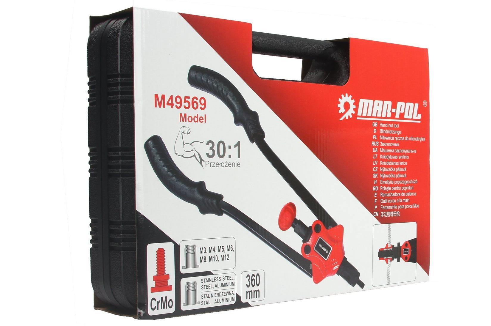 MAR-POL Klešta za blind - zakrivne matice M49569, M3-M12, 360mm