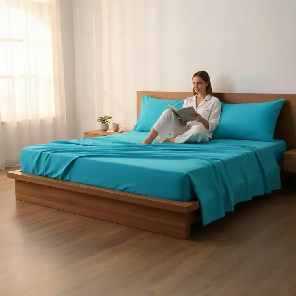 Viktorija Čaršav bez lastiša, 160x240cm, Tirkizni