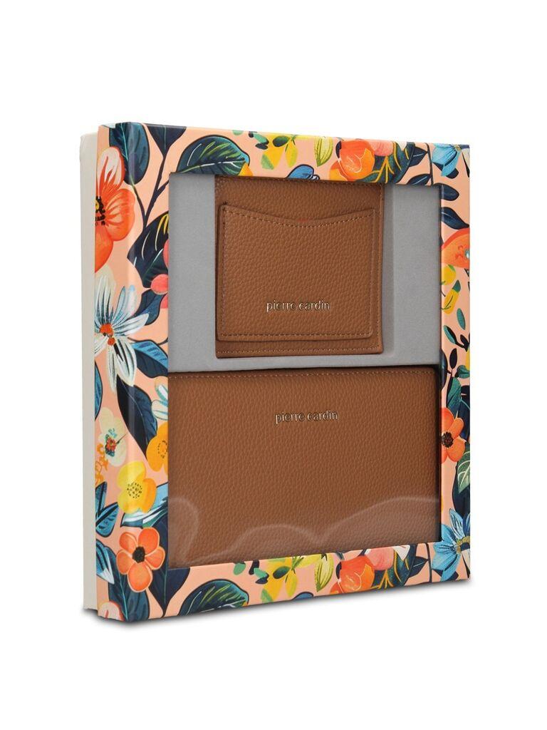 Pierre Cardin Ženski set kožni novčanik i cardholder 8822-475, Oker