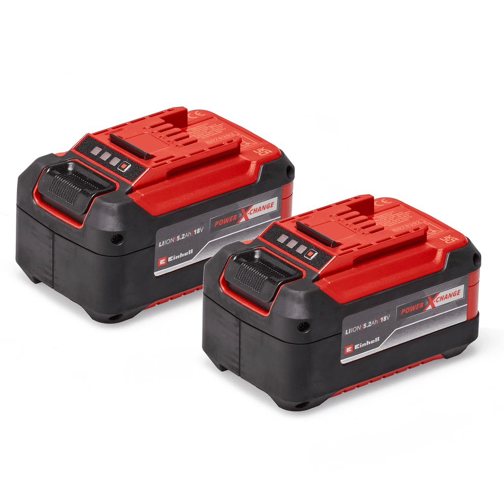 EINHELL Set 2 PXC baterije Power-X-Change Twinpack 18 V 2x5.2 Ah crno-crveni