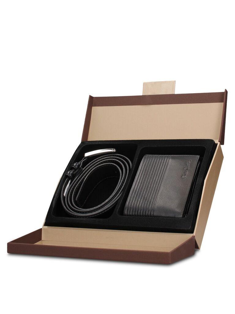 Pierre Cardin Muški set Kožni novčanik i kaiš 2554GG40, Crni