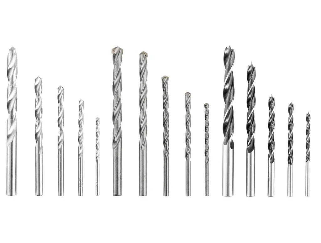 Einhell Set kofera sa po 5 Burgija za drvo, metal i kamen, 3-8 mm za metal i 4-10 mm za drvo i kamen, 15 komada, Srebrna boja