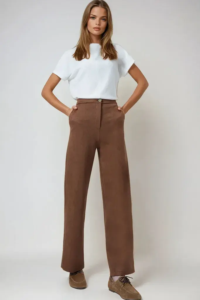 Trend Alacati Stili Ženske pantalone Alc-X14406, Smeđe