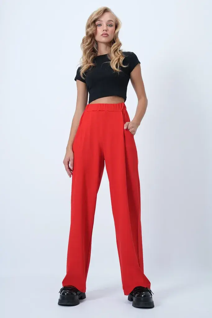 Trend Alacati Stili Ženske pantalone Alc-X14535, Crvene