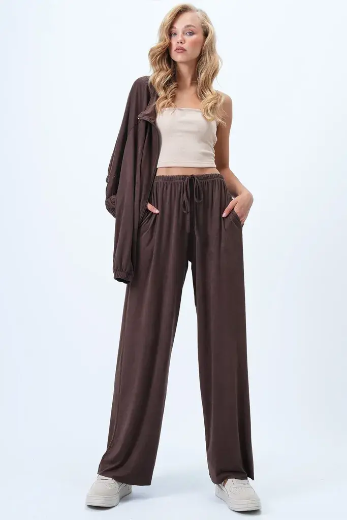 Trend Alacati Stili Ženske pantalone Alc-X14424, Braon