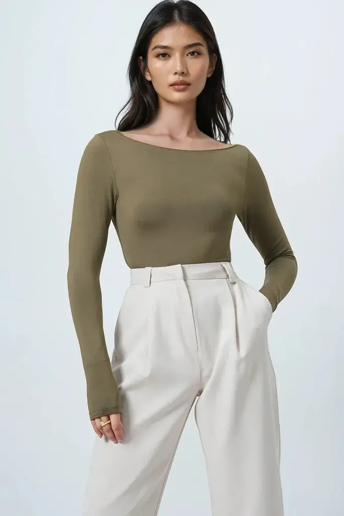 Trend Alacati Stili Ženska bluza Alc-X14395, Maslinasta