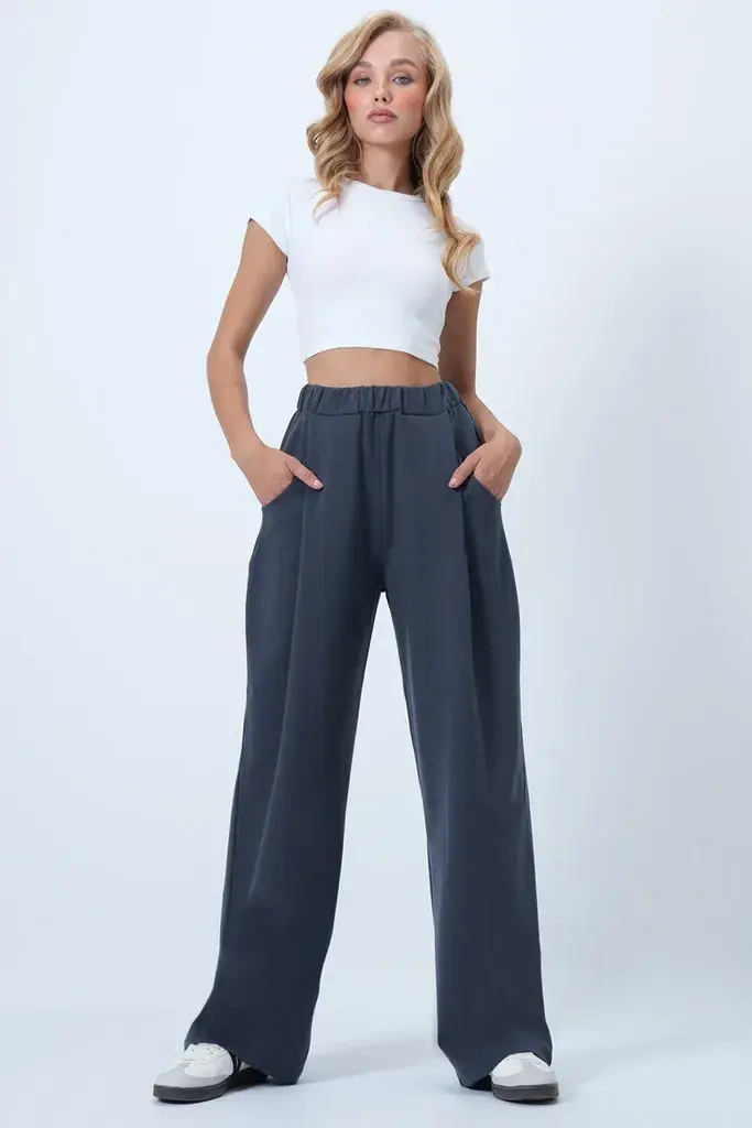Trend Alacati Stili Ženske pantalone Alc-X14535, Sive