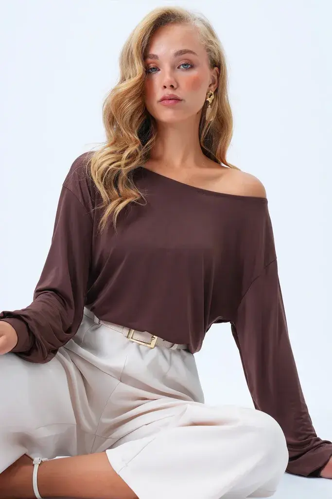 Trend Alacati Stili Ženska bluza Alc-X14393, Smeđa
