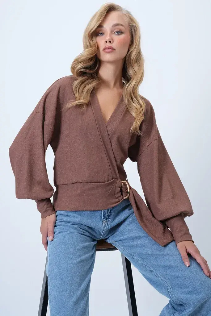 Trend Alacati Stili Ženska bluza Alc-X14505, Braon