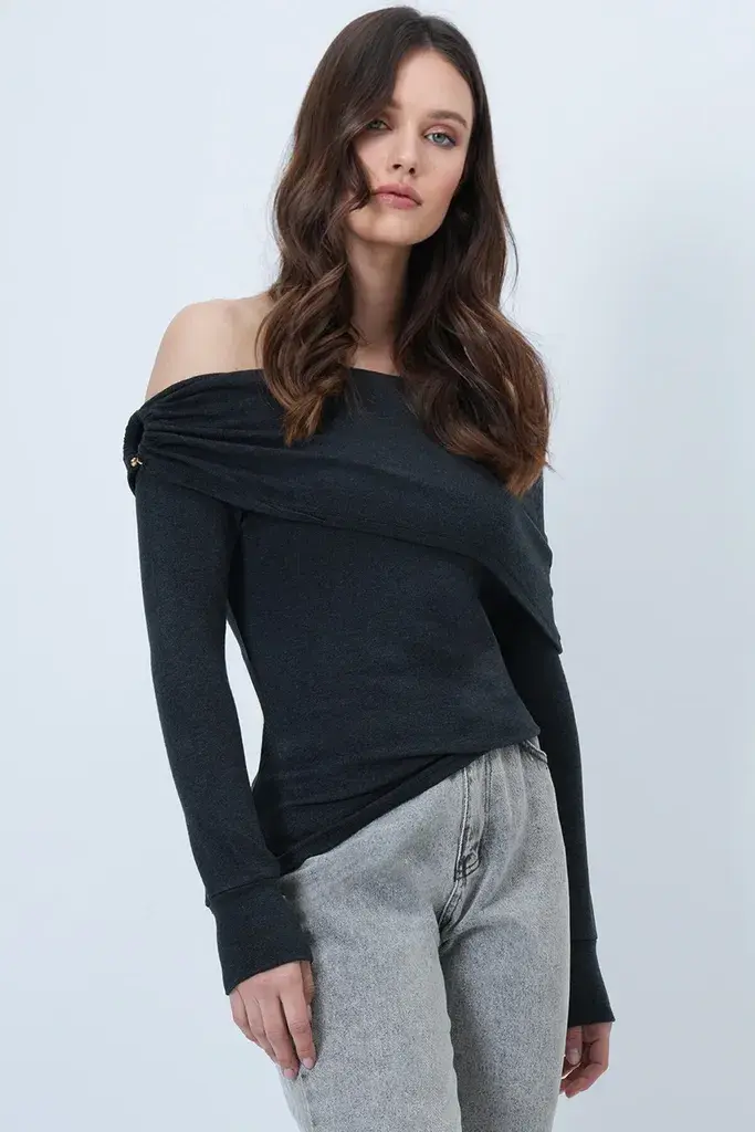 Trend Alacati Stili Ženska bluza Alc-X14557, Siva