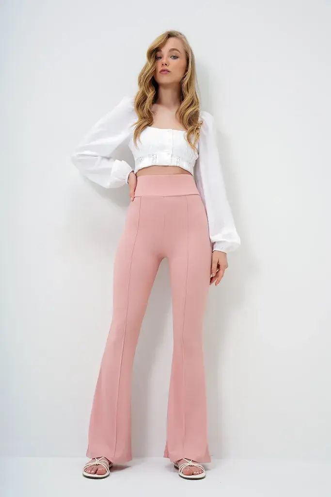 Trend Alacati Stili Ženske pantalone Alc-X14114, Roze