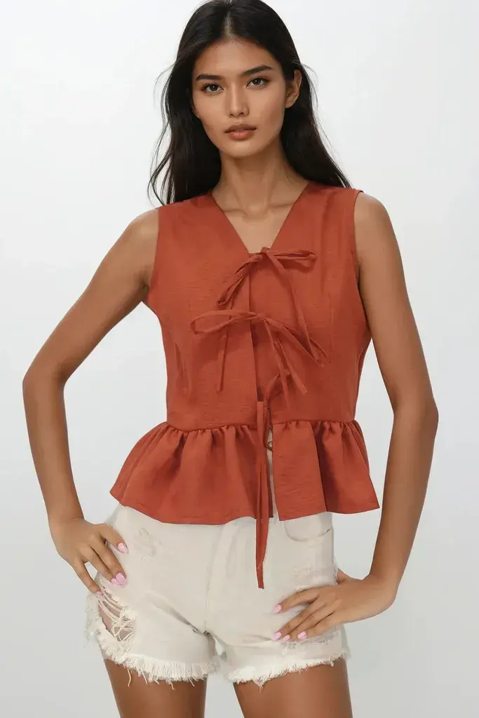 Trend Alacati Stili Ženska bluza Alc-X14179, Terakota