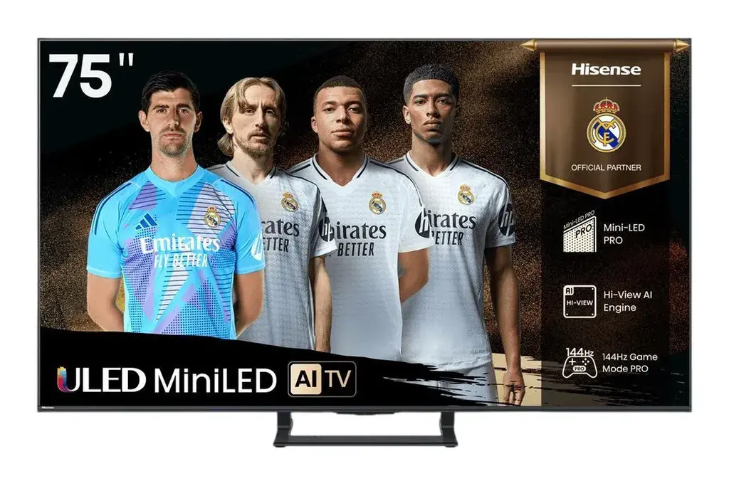 Hisense Televizor 75E8Q, 75", MiniLED, 4K UHD, 144Hz, Smart TV, Crni