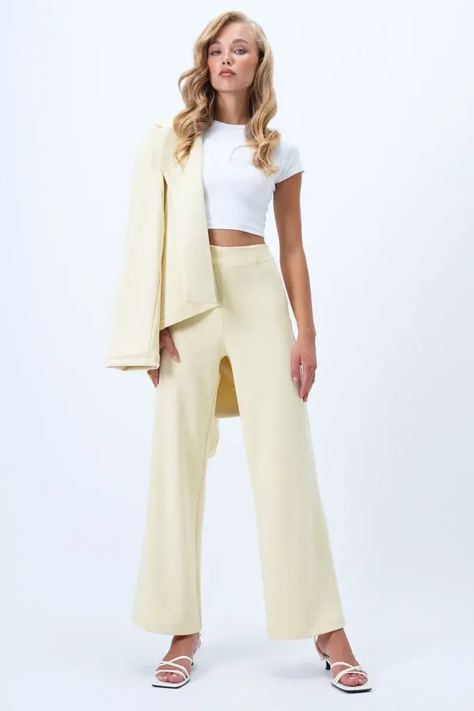 Trend Alacati Stili Ženske pantalone Alc-X14432, Žute