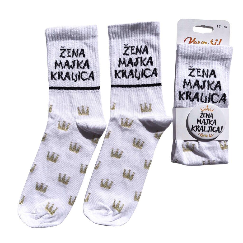 Keva Si Ženske čarape Žena majka kraljica, Bele