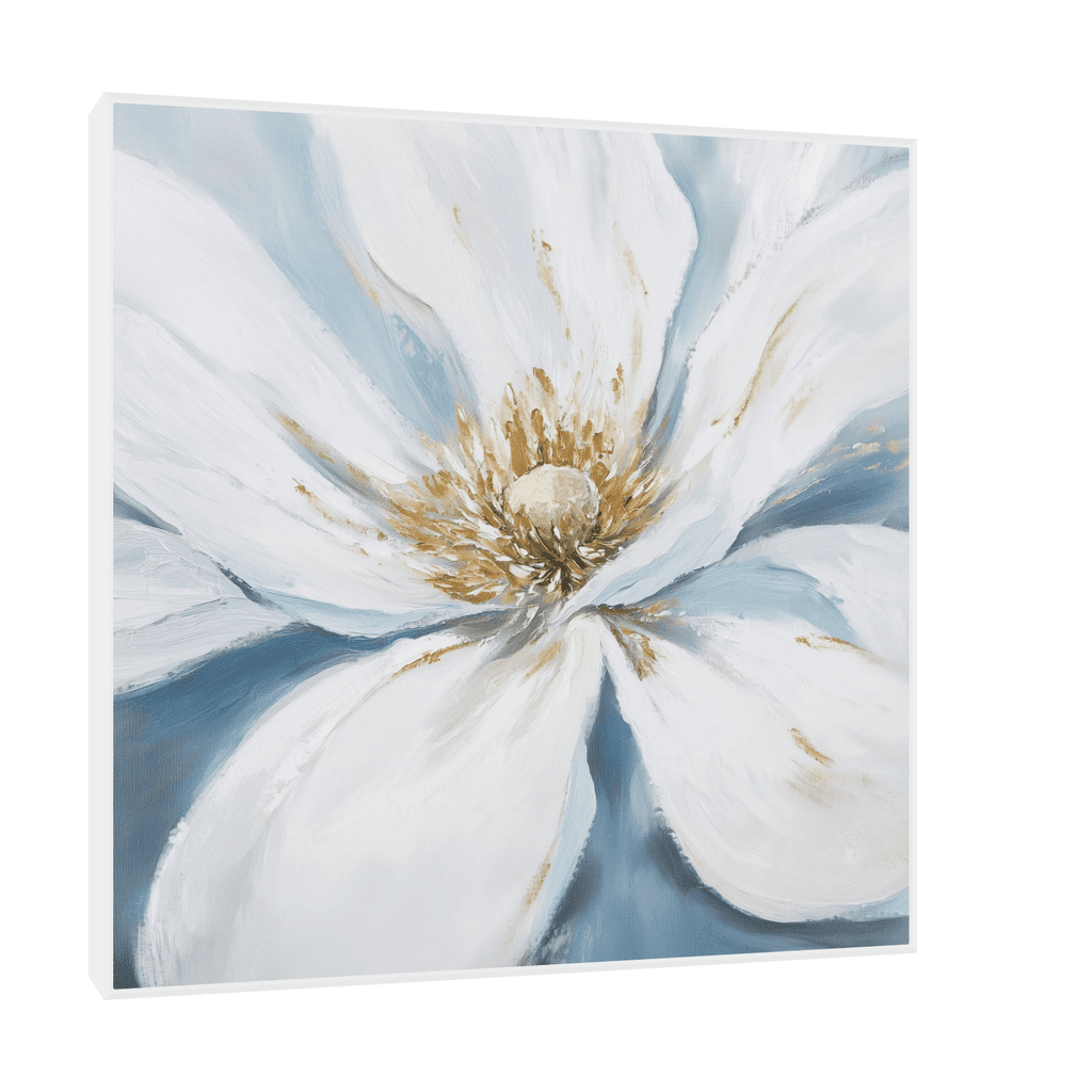 Canvas Slika na platnu Elegantni cvet, 30x30cm, Sa ramom, Beli