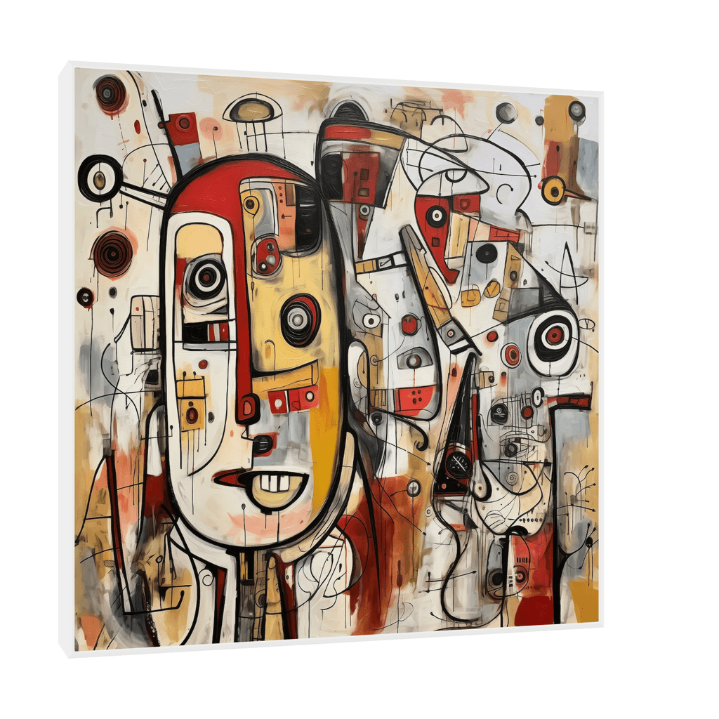 Canvas Slika na platnu Razlivene misli I 100x100cm, Sa ramom, Beli