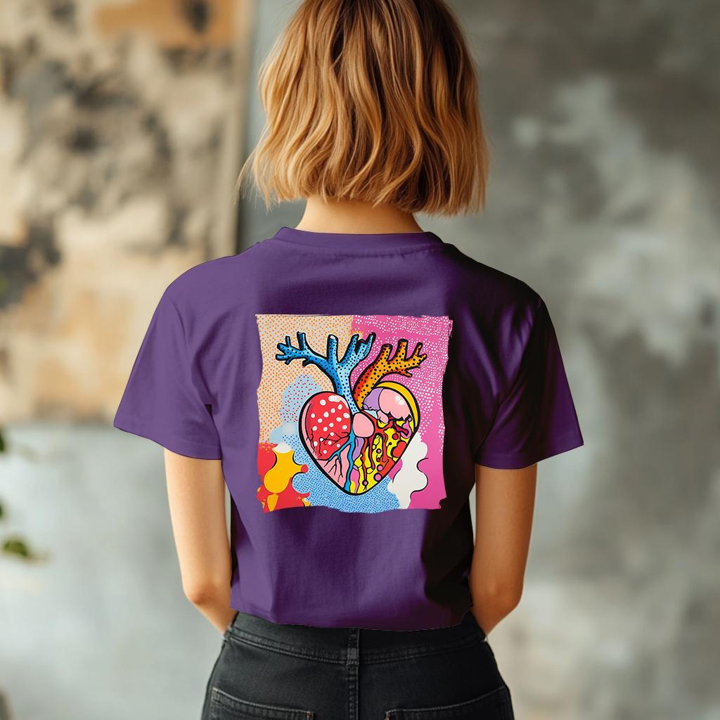 Camiseta Majica sa štampanim printom Cam 938, Ženska, Patlidžan