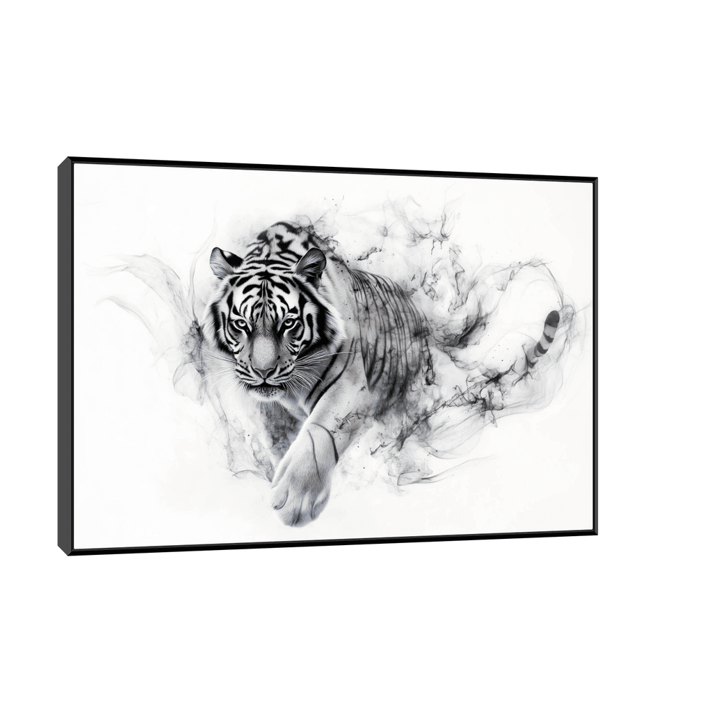 Canvas Slika na platnu Tigar, 100x80cm, Sa ramom, Crni
