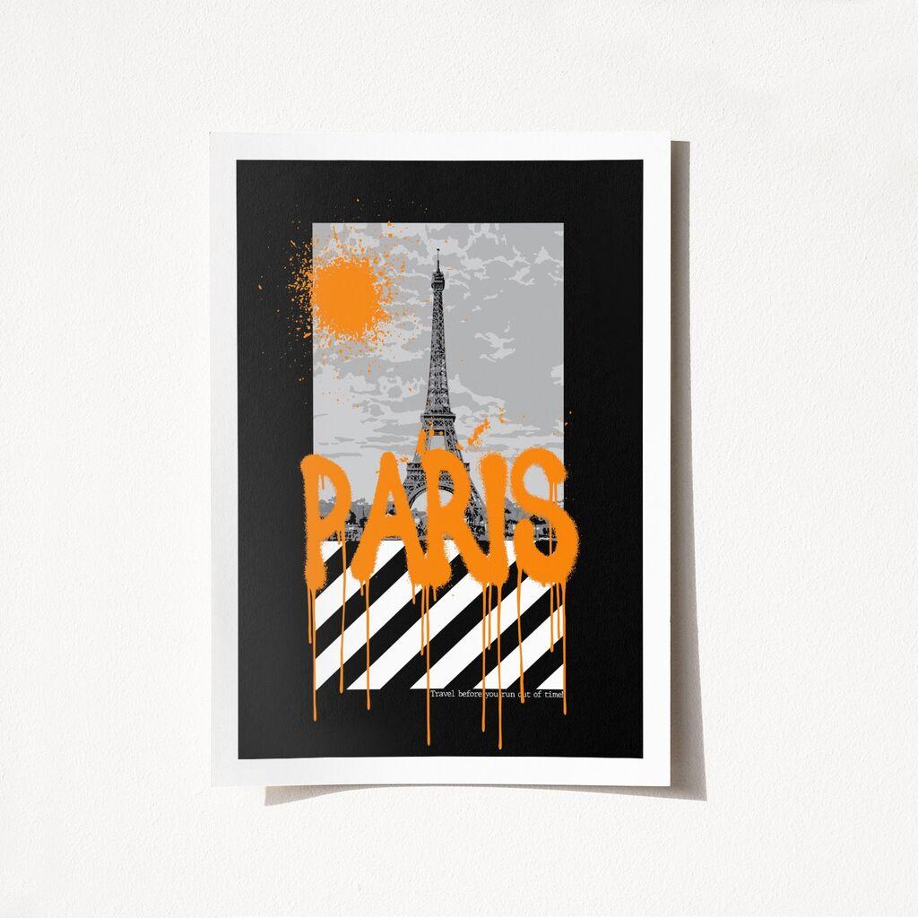 Wallity Poster France Paris 1995, 21x29,7 cm, Crno-beli