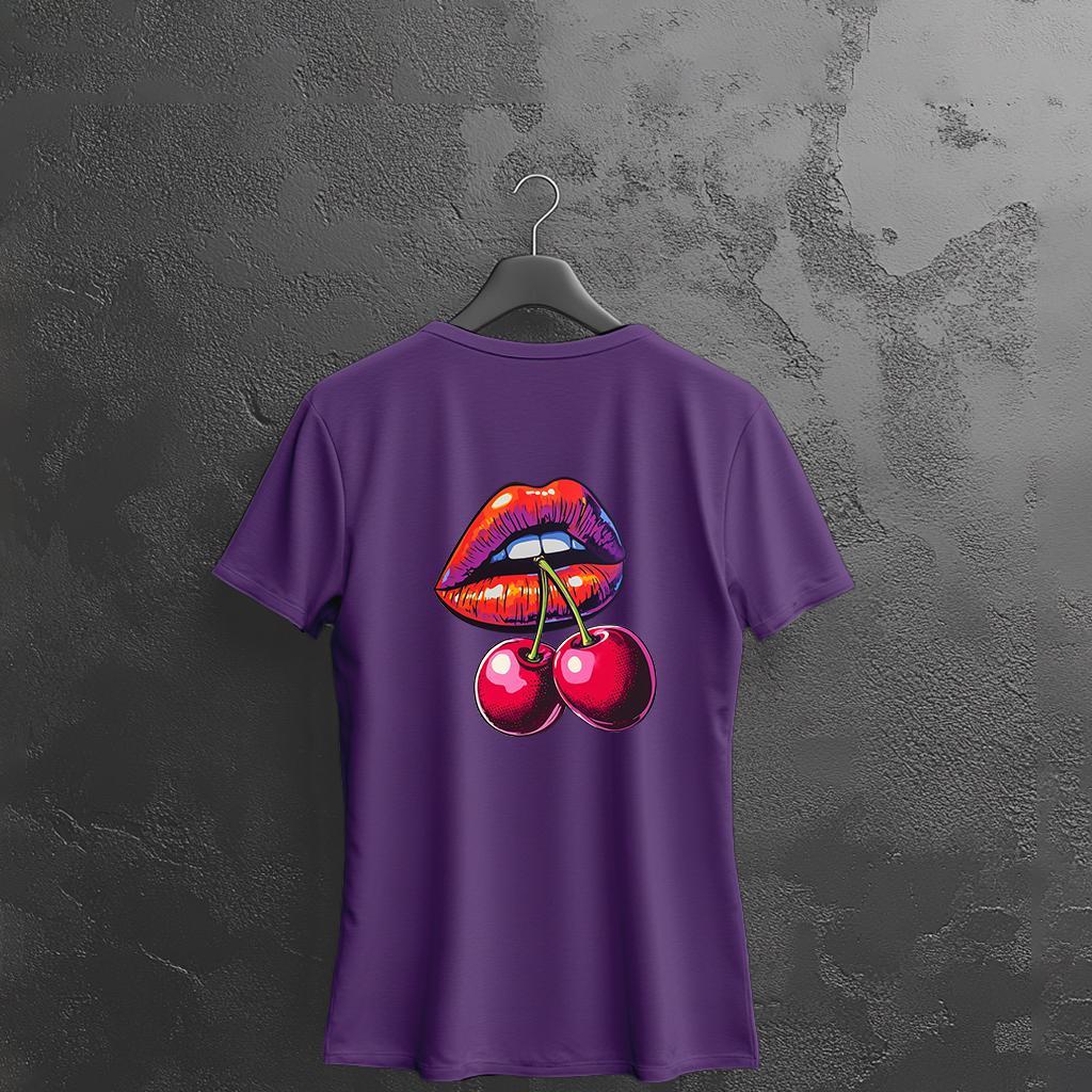 Camiseta Majica sa štampanim printom Cam 914, Ženska, Patlidžan