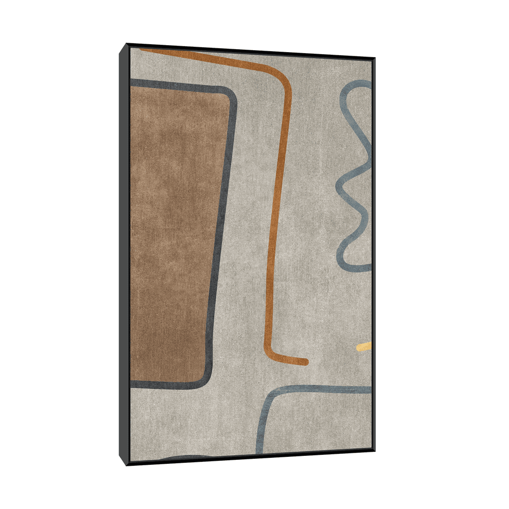 Canvas Slika na platnu Kompozicija braon i bež II 50x30cm, Sa ramom, Crni