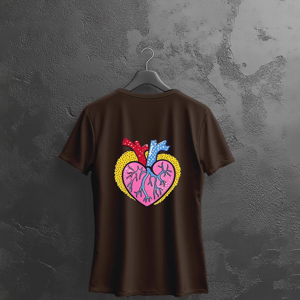 Camiseta Majica sa štampanim printom Cam 934, Ženska, Čokolada