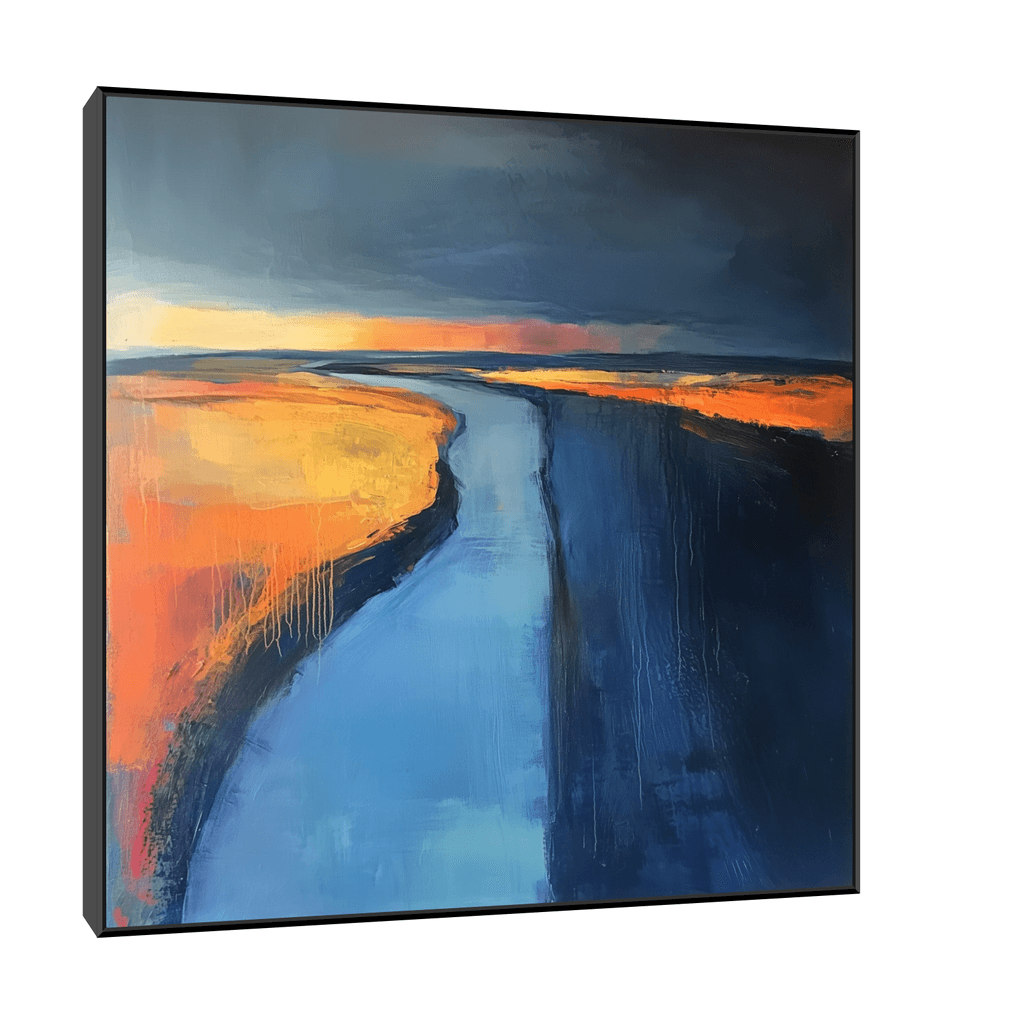 Canvas Slika na platnu Reka, 40x40cm, Sa ramom, Crni