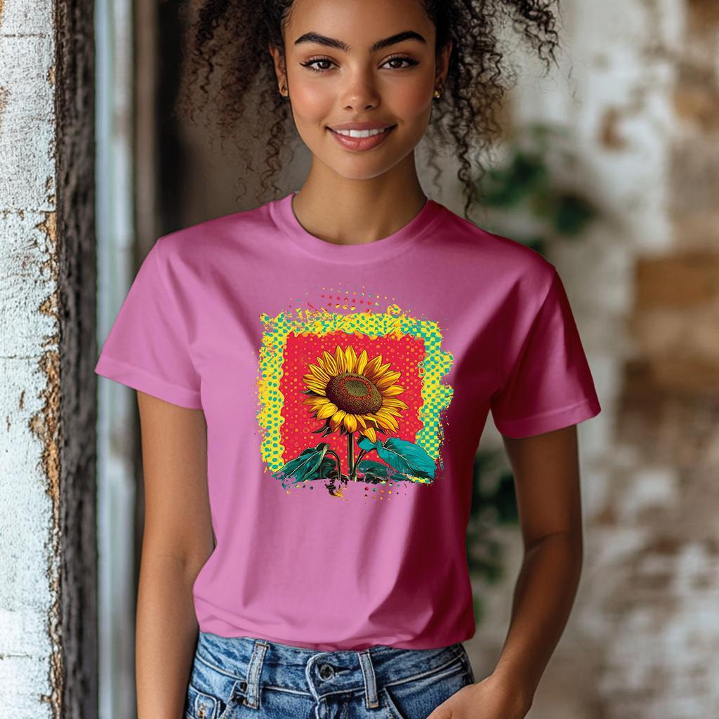 Camiseta Majica sa štampanim printom Cam 949, Ženska, Orhideja