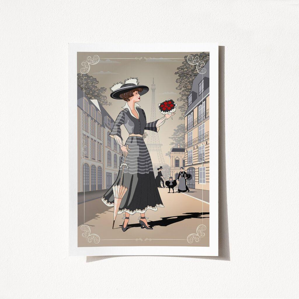 Wallity Poster France Paris-1969, 21x29,7 cm, Šareni