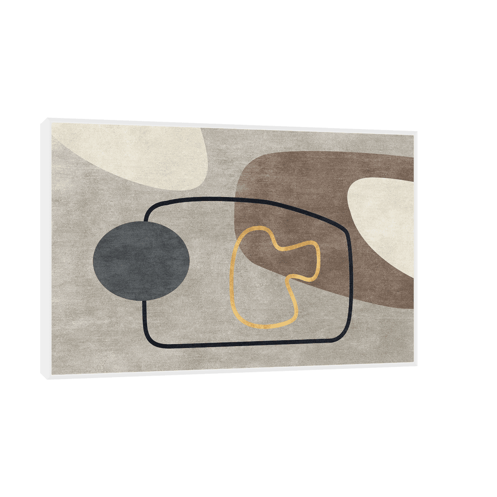 Canvas Slika na platnu Kompozicija braon i bež 42x25cm, Sa ramom, Beli