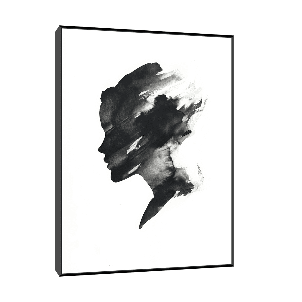 Canvas Slika na platnu Crno beli portret 30x40cm, Sa ramom, Crni